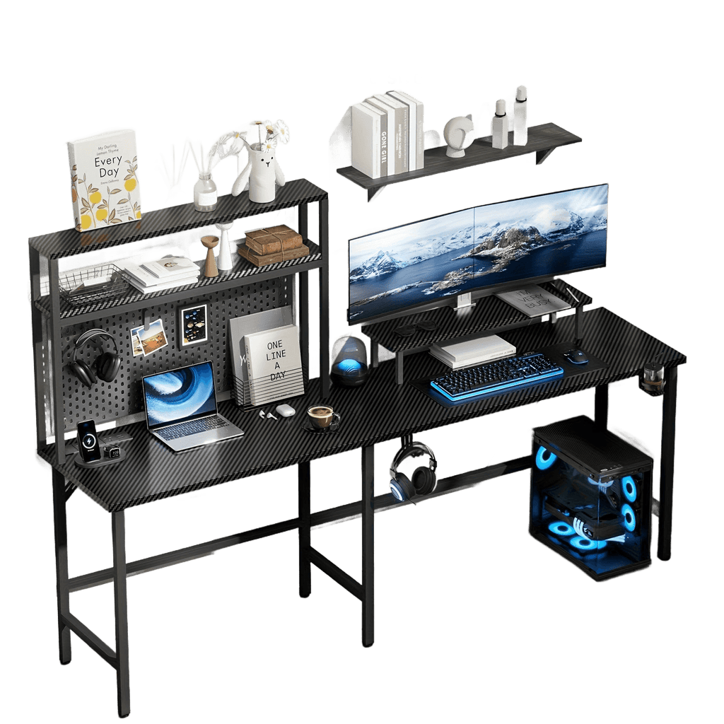 L-shaped Gaming Desk With 3 Power Outlets And 2 USB Ports Reversible - TKINGS