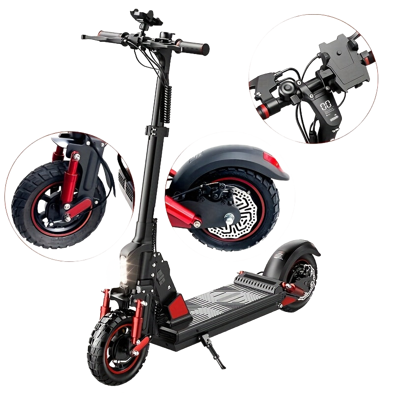 Image from Adult Electric Scooter, Output Current 2A, Output Voltage 54.6V, 500W Powerful Motor, 34-43 Km Range, 120 Kg Maximum Load, Adjustable, Lightweight, 2 Wheel Commuter Scooter with Smooth Large Wheels - Folding Commuter Electric - Copy