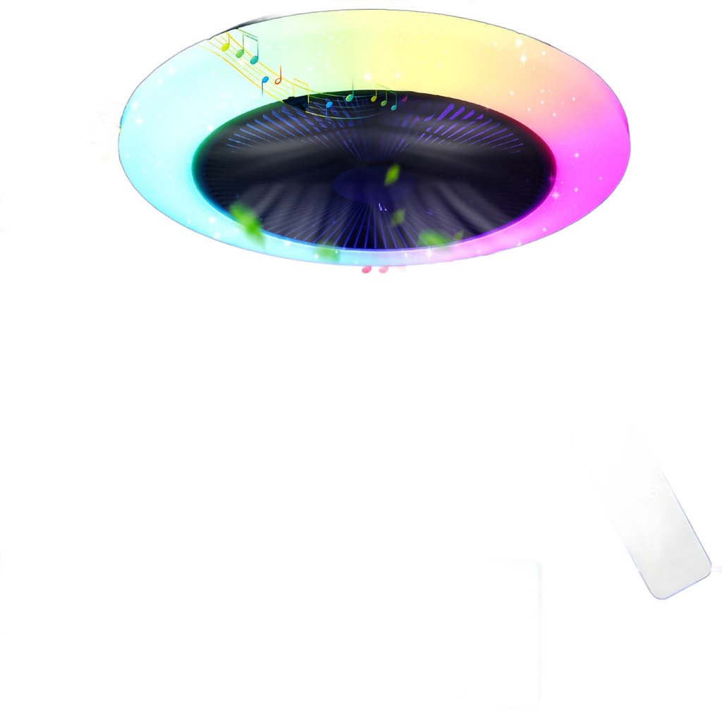 Image from RGB Smart Ceiling Fan Light with Music Sync | 6-Speed Fan + Starry Sky Effect | Quiet Design | APP/Lighting | Suitable for Bedroom/Dining Room - Copy