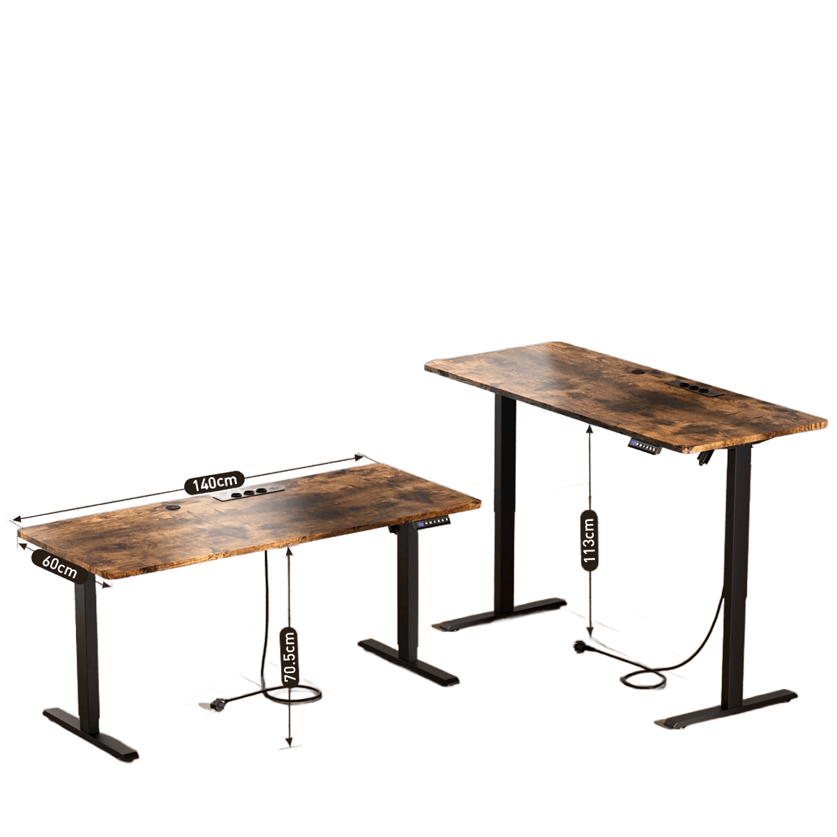 Electric Desk With Adjustable Height, USB Charging Port, And Power Outlet - TKINGS