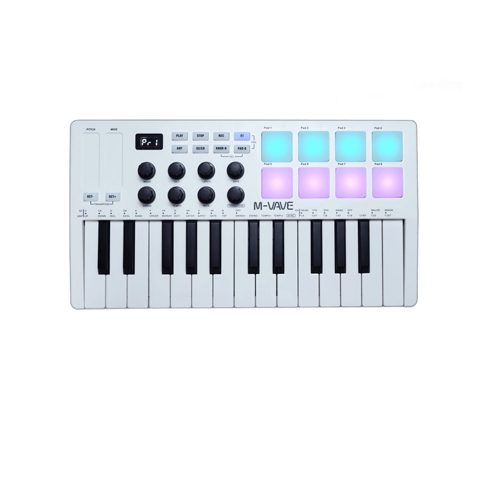 MIDI Control Keyboard Mini Portable USB Controller with 25 Velocity Keys - TKINGS