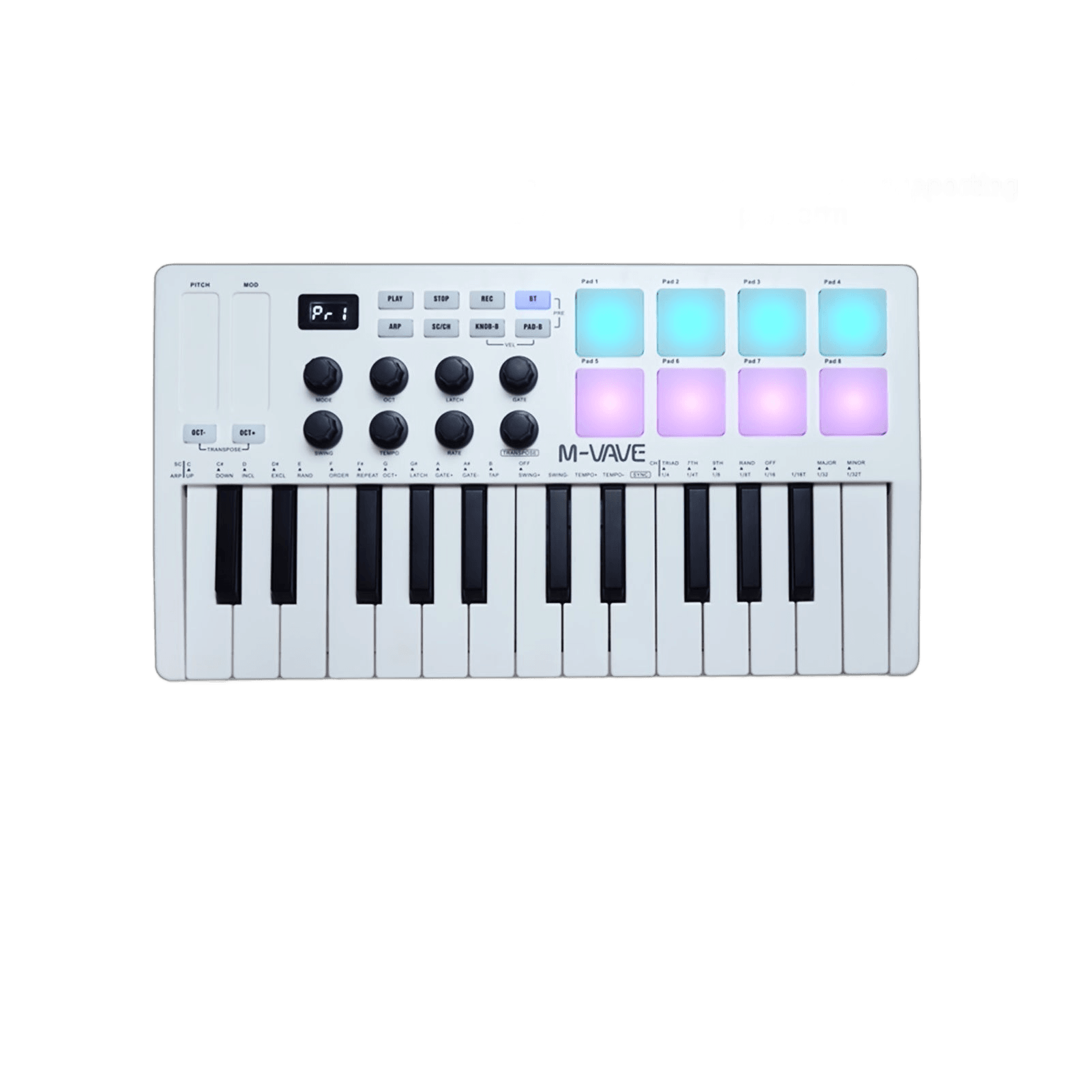 MIDI Control Keyboard Mini Portable USB Controller with 25 Velocity Keys - TKINGS