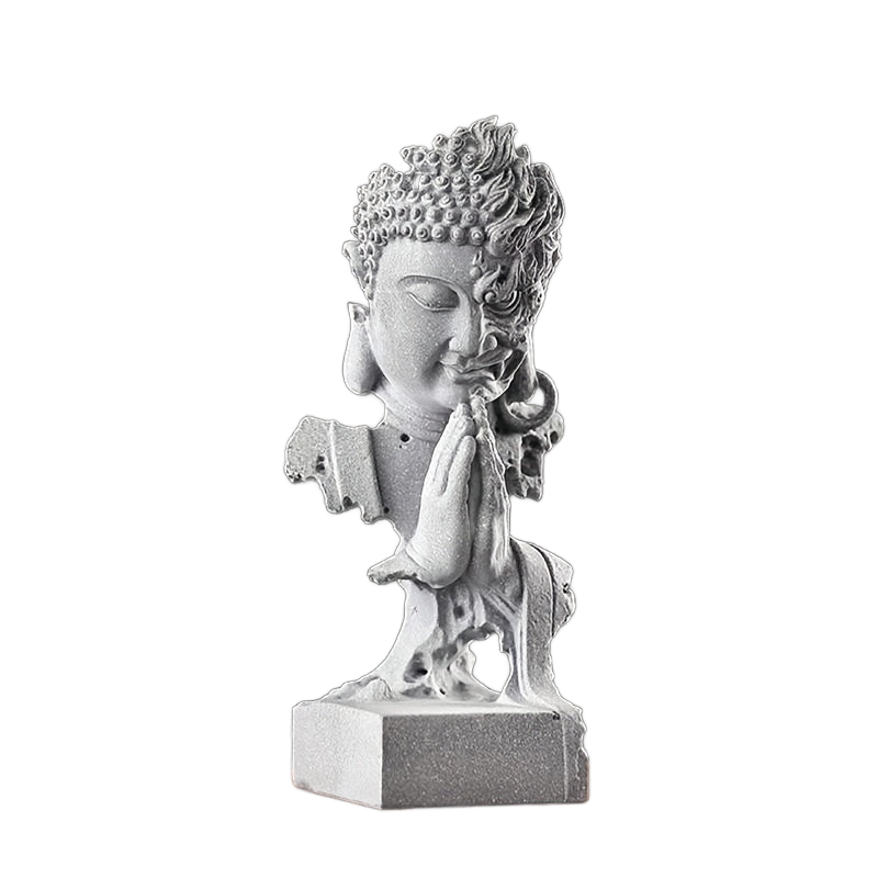 Image from 1pc, Zen Buddha Statue, "One Thought Between Heaven and Hell", Classic Stone Craft, Multi-Functional Decor for Home, Living Room, Study, Tea Area, Perfect Gift for Indoor & Outdoor Use, Suitable for Halloween, Easter, Christm - Copy