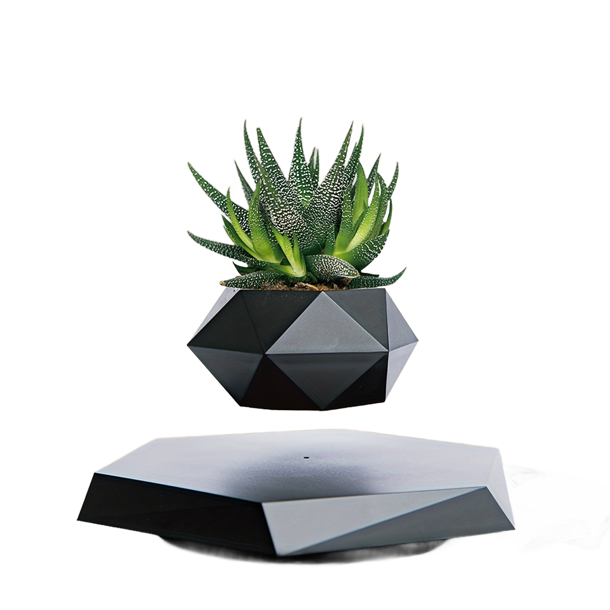 Image from 1pc, Magnetic Levitating Mini Rotating Flower Pot, New Magic Black Floating Plant Pot, Creative Pots For Office Desktop Balcony Home Garden Indoor Statue Decorations Ornaments - Copy