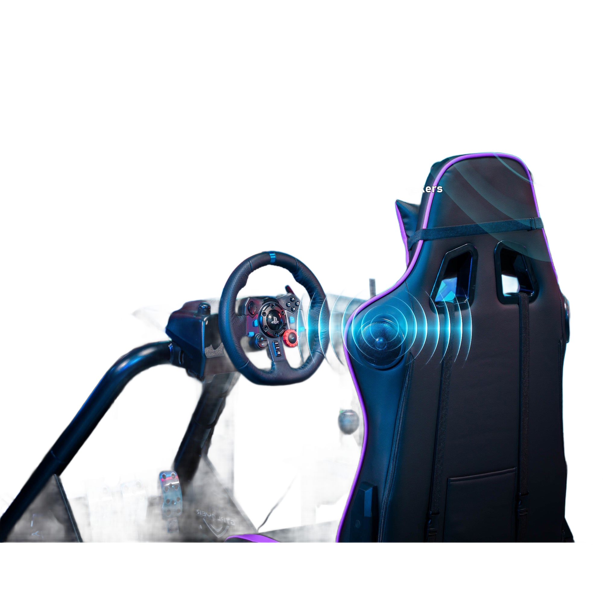 Image from Driving Simulator Cockpit, Racing Steering Wheel and Pedal Structure, Automotive Simulation Platform - Copy