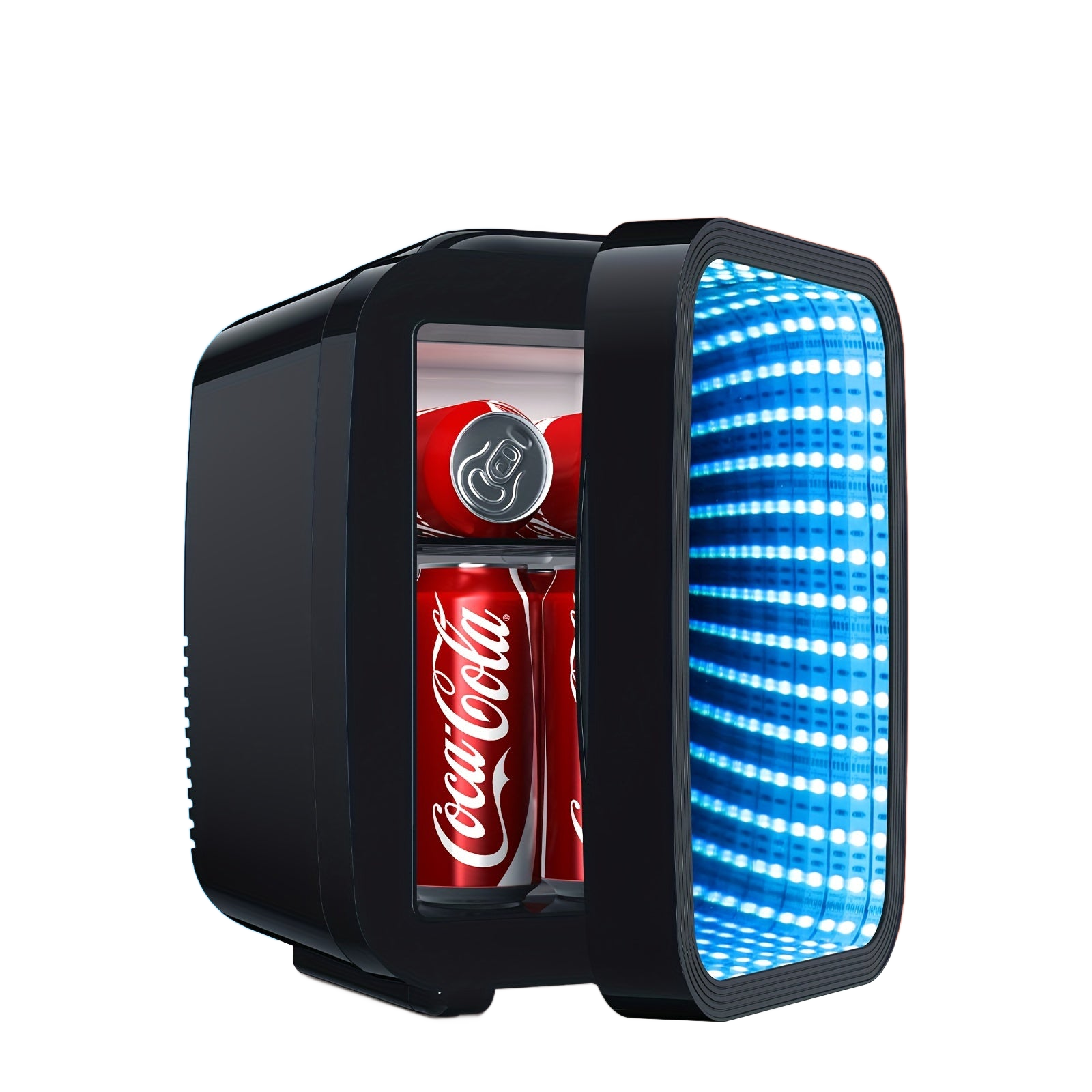 Image from AISUTHA Adjustable Mini Refrigerator with LED Lights, 4L Capacity, Semiconductor Cooling, External Ice Dispenser, 1 Door, Glossy Finish, Plug Powered, Ideal for Bedroom, Office, Game Room, Car - Holiday Gift, Mini Refrigerato - Copy