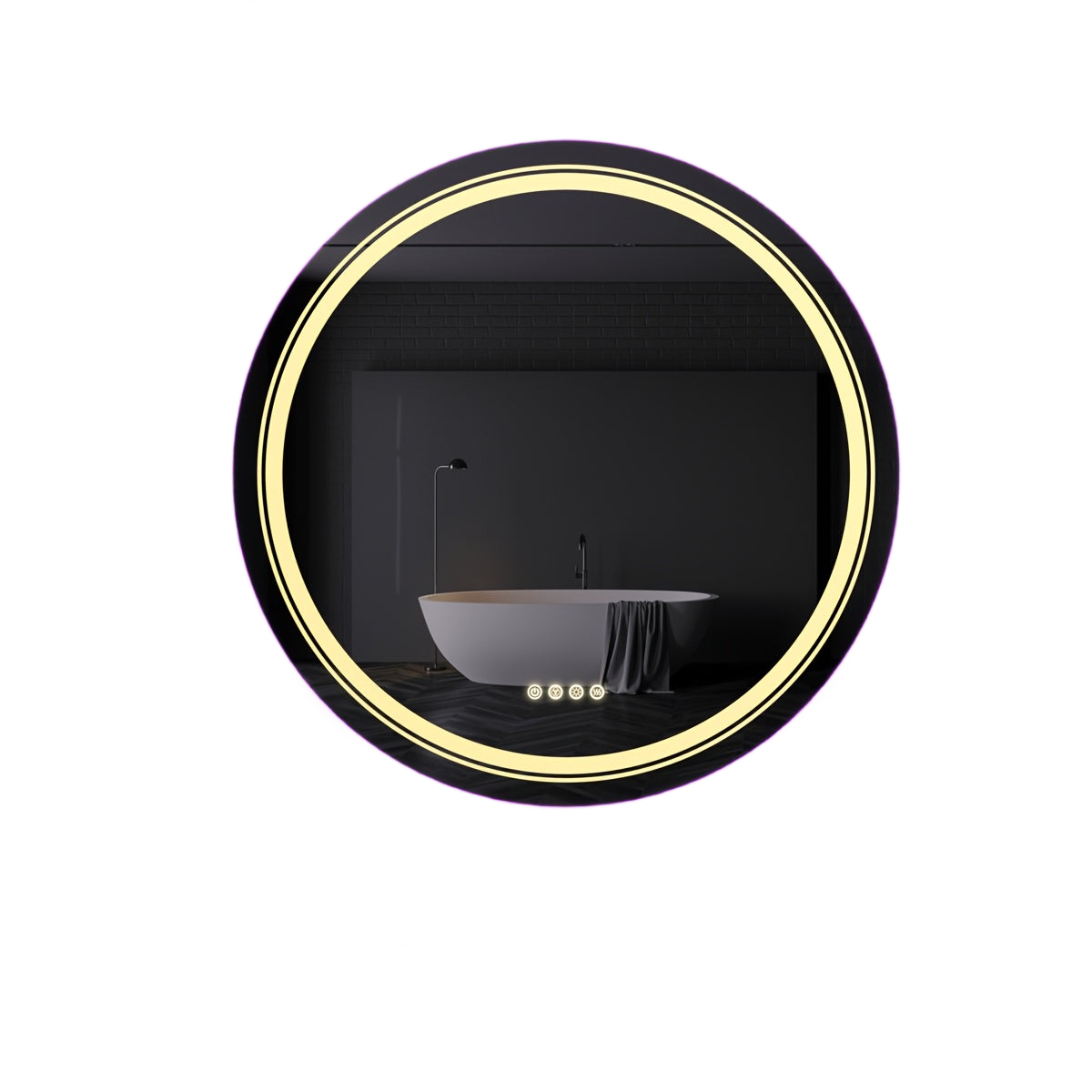 Image from HD Round Anti-fog LED Bathroom Mirror Light Adjustable Vanity Mirror with Smart Light RGB Lights - Copy
