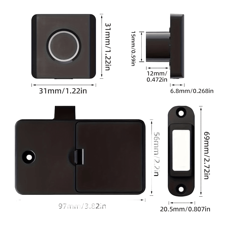 Intelligent Fingerprint Cabinet Lock, One-Button Unlocking - TKINGS