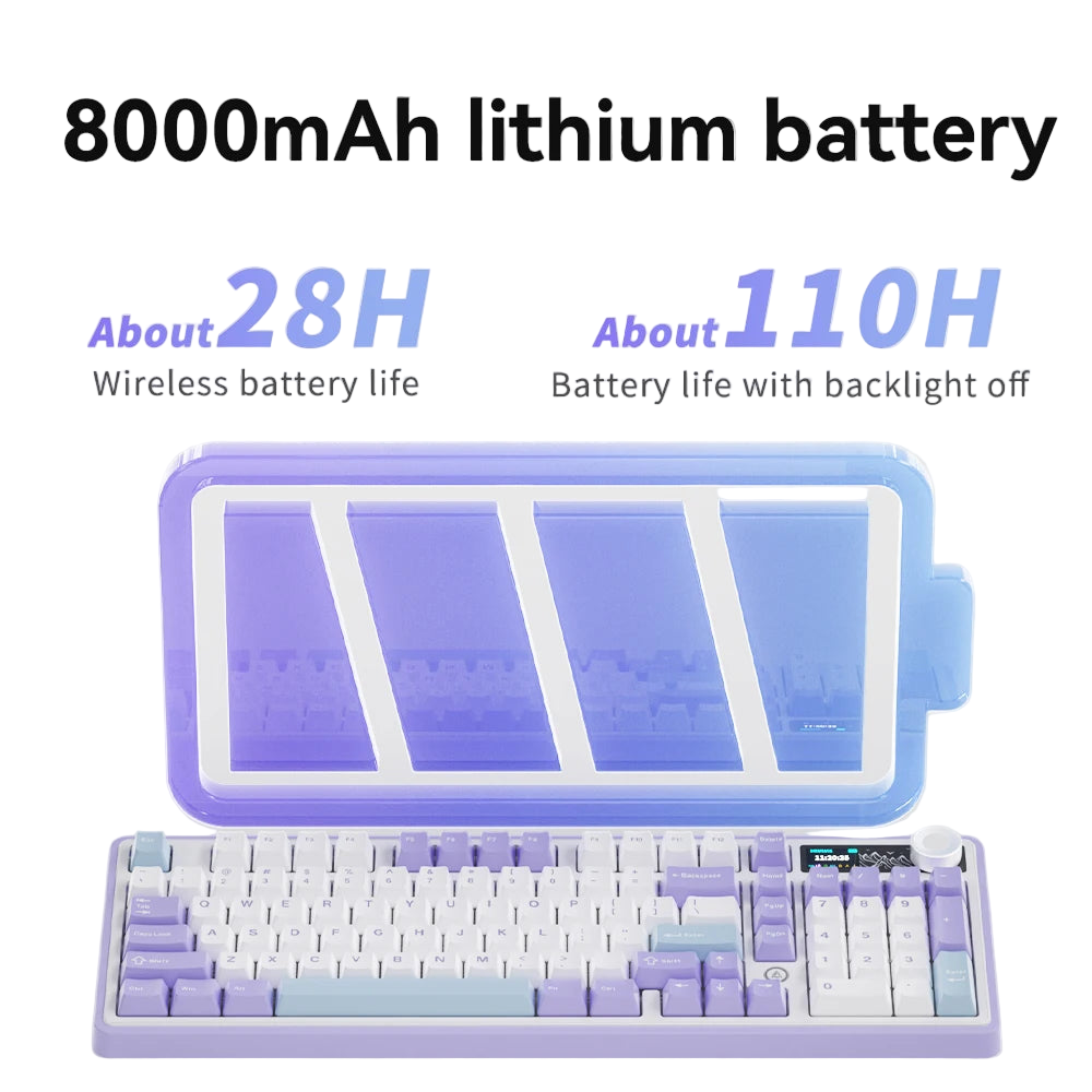 Image from AJAZZ AK980 Mechanical Gaming keyboard, 2.9cm TFT Screen, Volume Knob, 98-Key Gasket Structure, RGB Lighting, Hot-Swappable PR4 - Copy