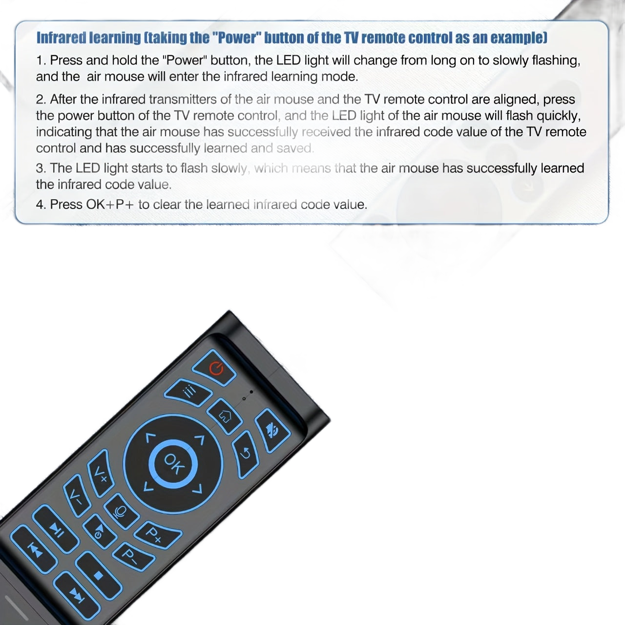 Image from 2025 Upgraded Mini M3 Tri-Mode Wireless Keyboard Remote Control Set with Wireless + 2.4G Dual Channel | Cross-Screen Multi-Device Instant Switching | Voice Control & Smart Learning Function | Compatible with PC/Android TV/Ras - Copy