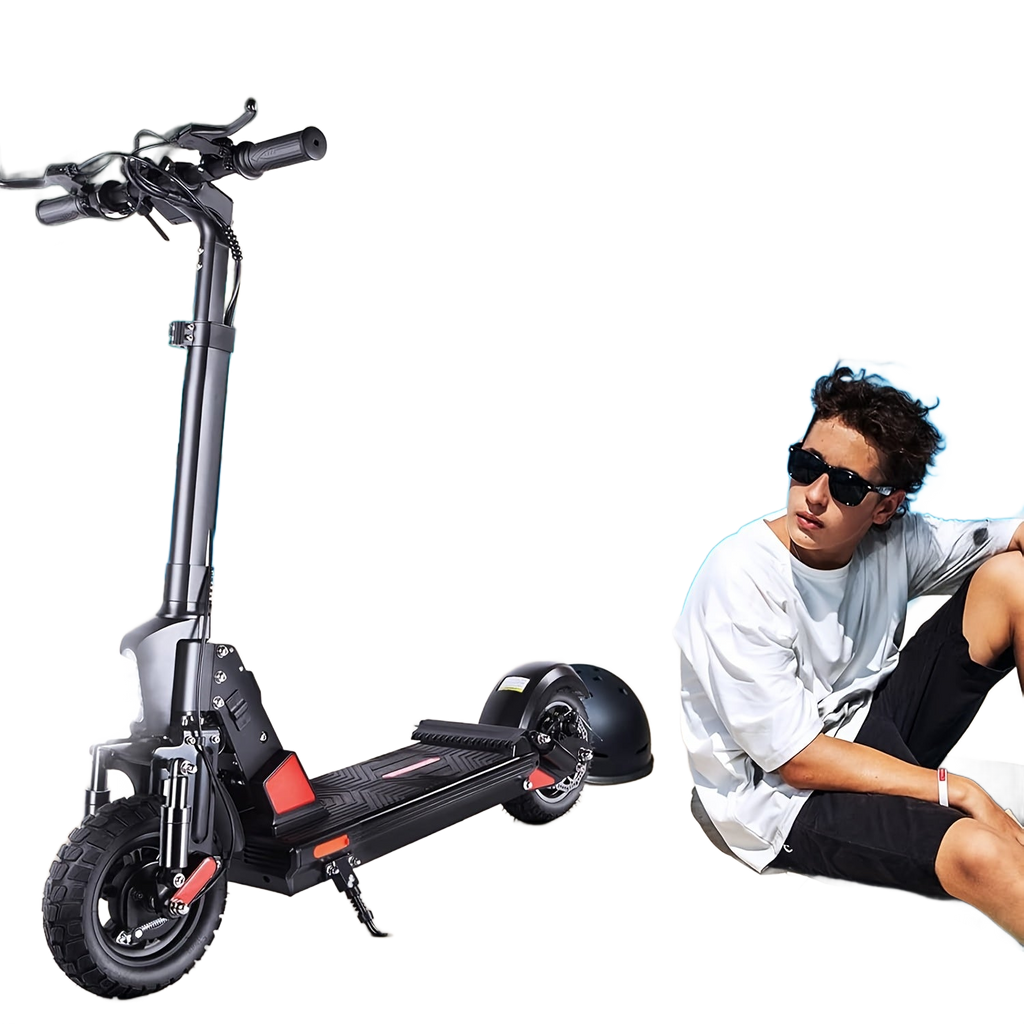 Image from Adult Electric Scooter, Output Current 2A, Output Voltage 54.6V, 500W Powerful Motor, 34-43 Km Range, 120 Kg Maximum Load, Adjustable, Lightweight, 2 Wheel Commuter Scooter with Smooth Large Wheels - Folding Commuter Electric - Copy