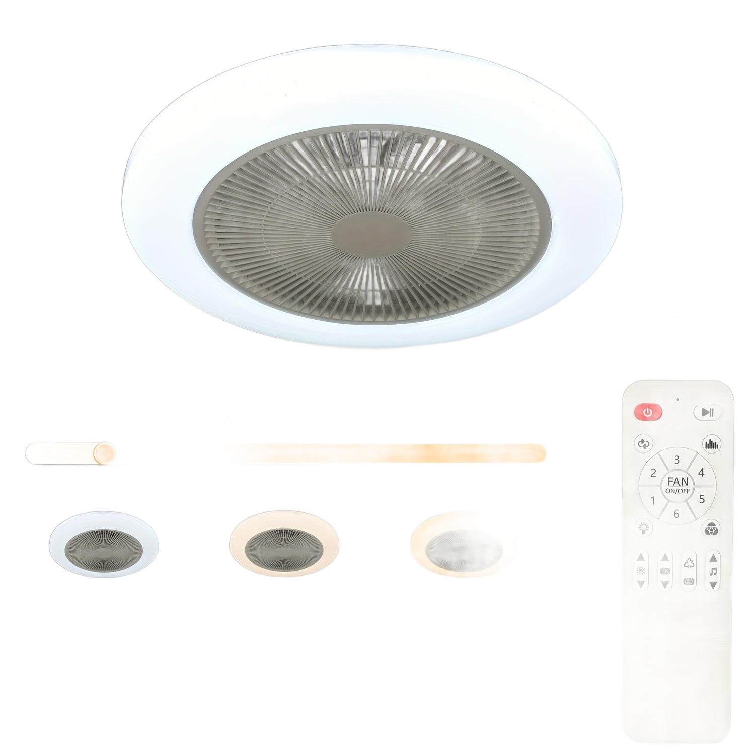 Image from RGB Smart Ceiling Fan Light with Music Sync | 6-Speed Fan + Starry Sky Effect | Quiet Design | APP/Lighting | Suitable for Bedroom/Dining Room - Copy