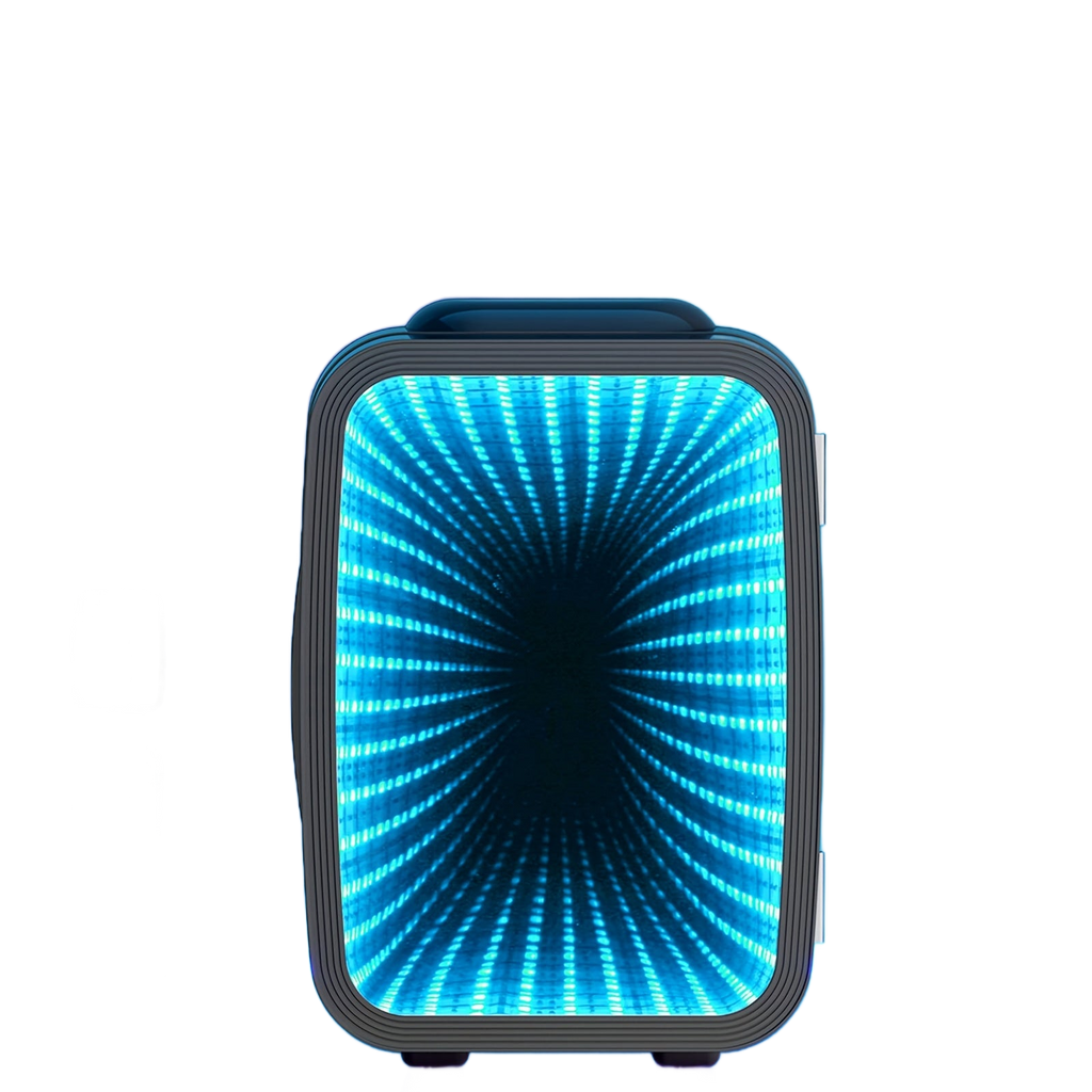Image from AISUTHA Adjustable Mini Refrigerator with LED Lights, 4L Capacity, Semiconductor Cooling, External Ice Dispenser, 1 Door, Glossy Finish, Plug Powered, Ideal for Bedroom, Office, Game Room, Car - Holiday Gift, Mini Refrigerato - Copy