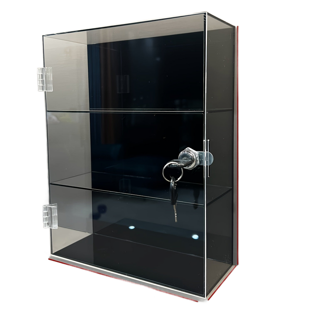 Image from All-in-one storage cabinet with lock, suitable for cosmetics, glasses, stones, lipstick, perfume; dustproof and waterproof, prevents direct contact by ren - Copy