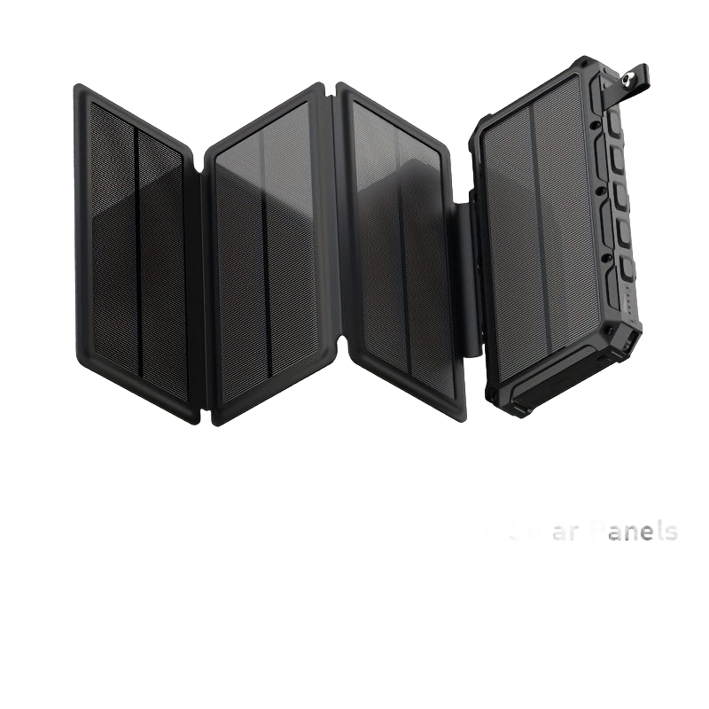 Image from EAGET 4-Foldable Solar Panels 8W High Conversion Efficiency 20000mAh Portable Power Bank with 3A Fast Charging, 2 USB Outputs & USB-C, Compatible with Smartphones, Tablets, Laptops for Outdoor Camping, Hiking, Travel, Solar P - Copy