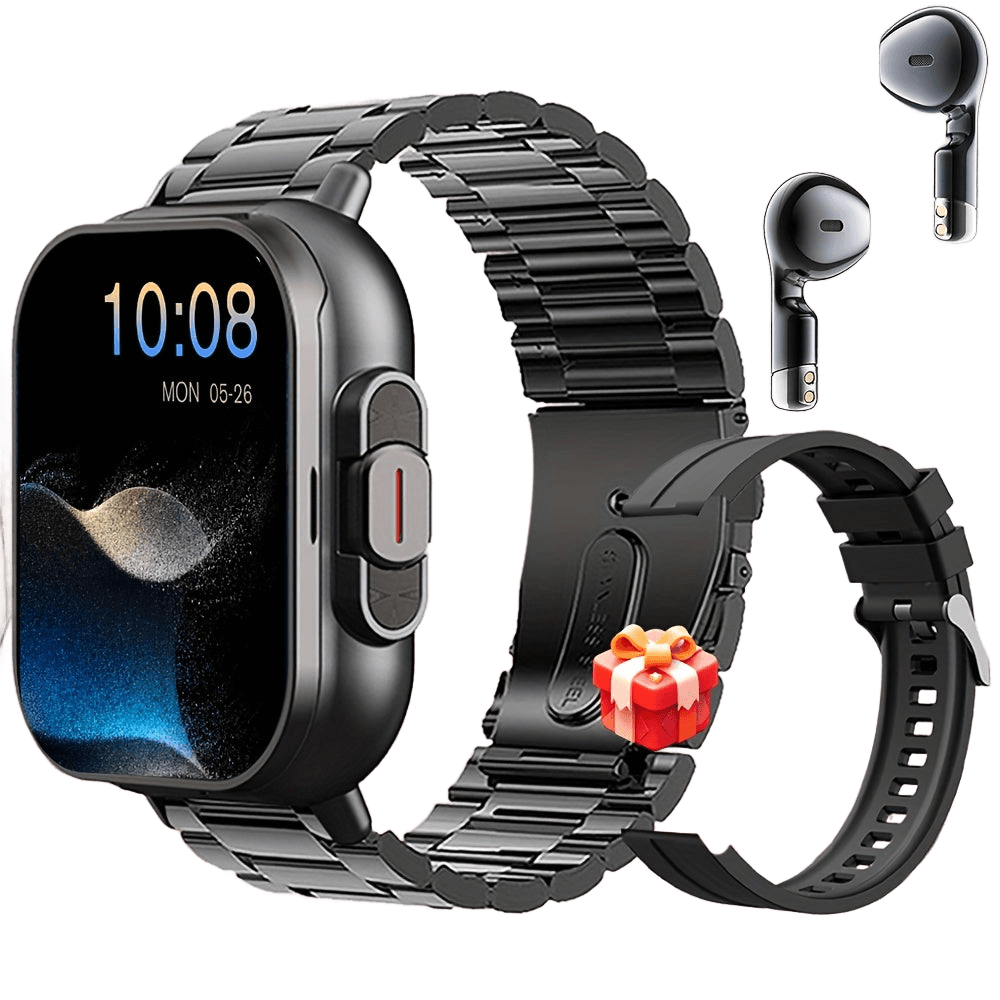 2-in-1 smart watch with Eardbuds sports fitness tracker - TKINGS