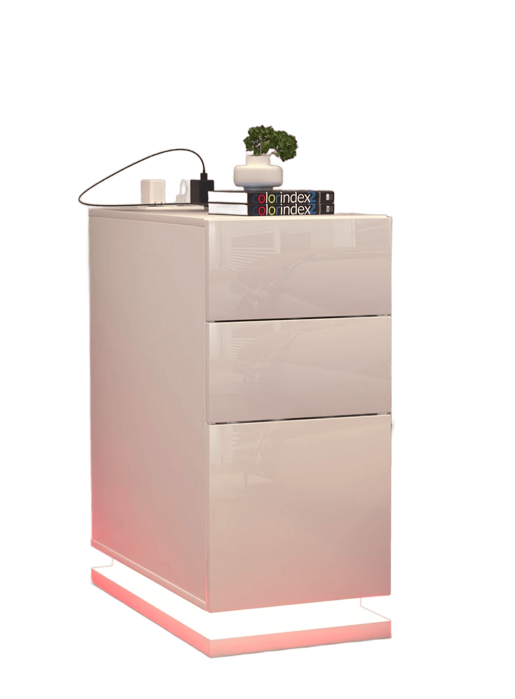 Bedroom Nightstand with 2 Drawers, Sofa Side Cabinet Storage - TKINGS