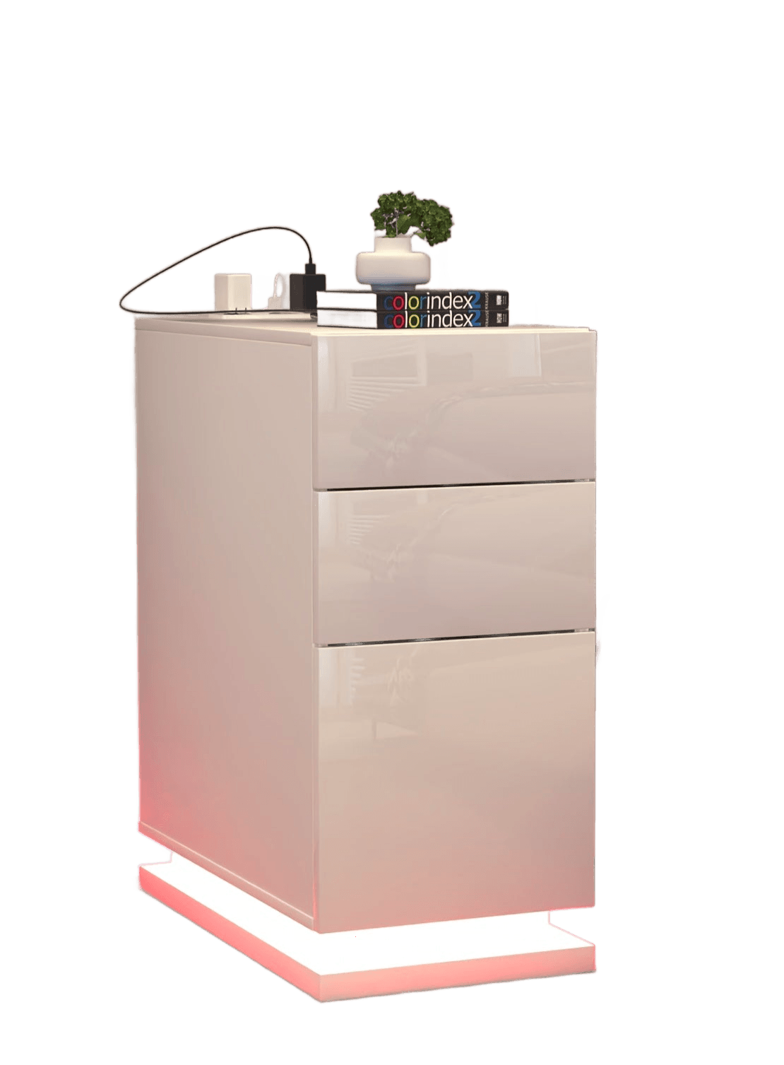 Bedroom Nightstand with 2 Drawers, Sofa Side Cabinet Storage - TKINGS
