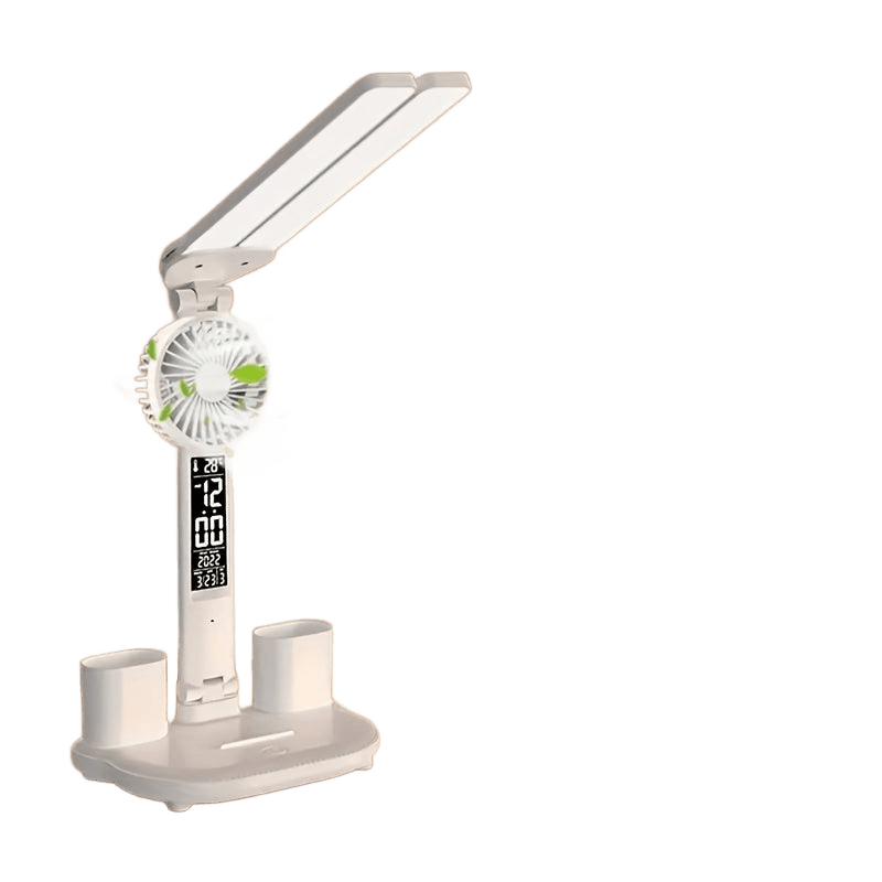 Smart Desk Lamp with Fan & Pen Holder, USB-Powered Touch Control - TKINGS