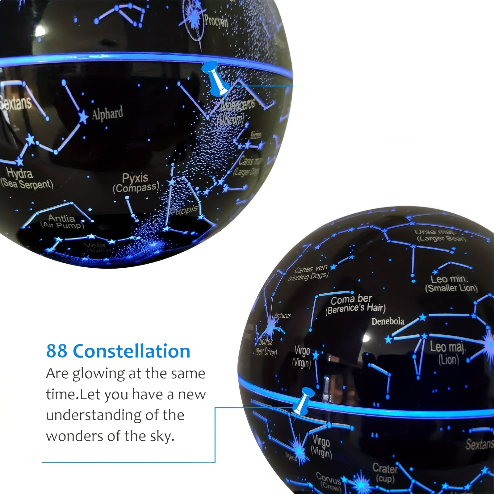 Image from 1 Pc Floating Light Globe Anti-Gravity Black Technology Magnetic Levitation Night Light Constellation Ball Unique Office Star Globe Table Lamp Creative LED Starlight Ball Gifts For Christmas - Copy