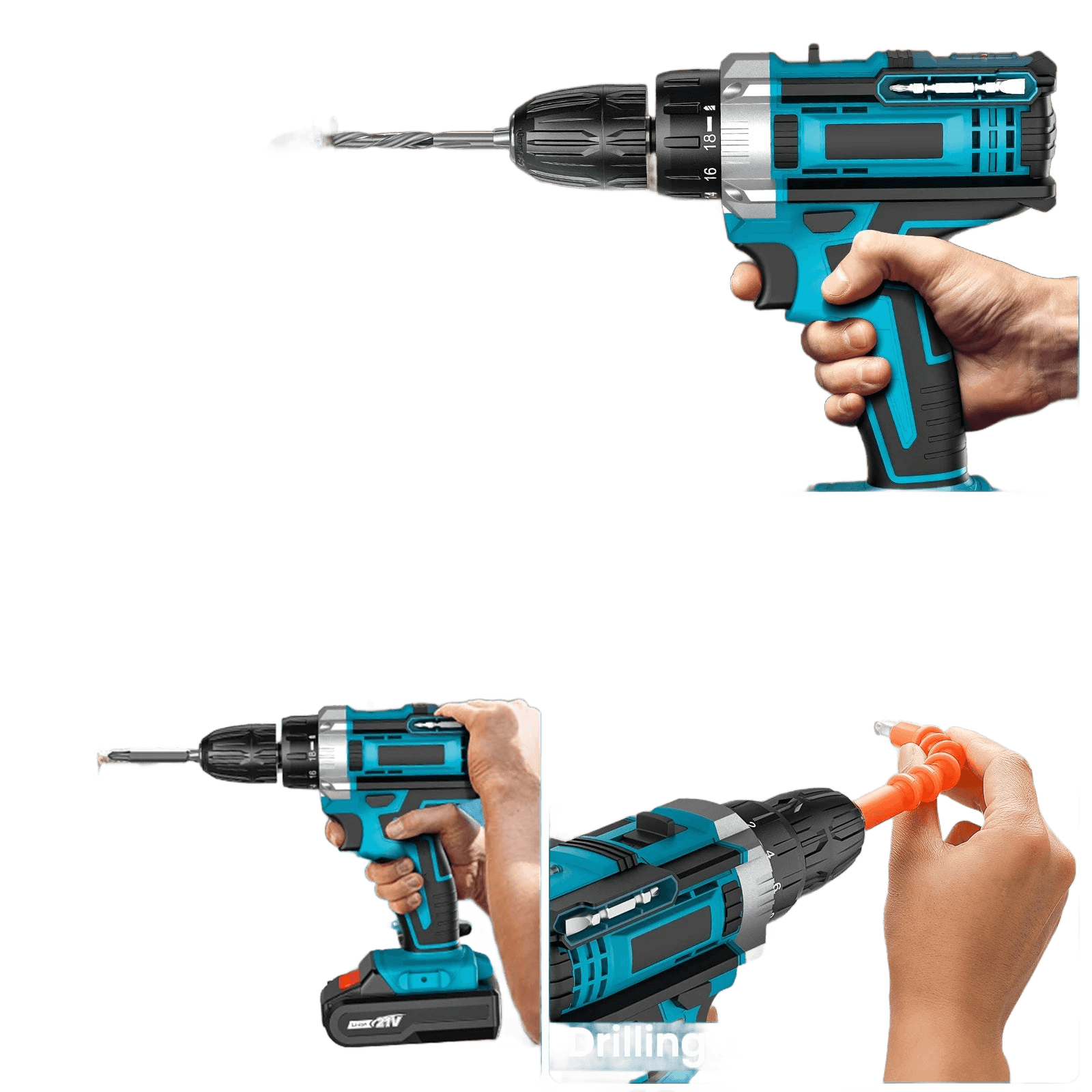 Cordless Impact Screwdriver Handheld Drill Power Tool 32 Torque - TKINGS