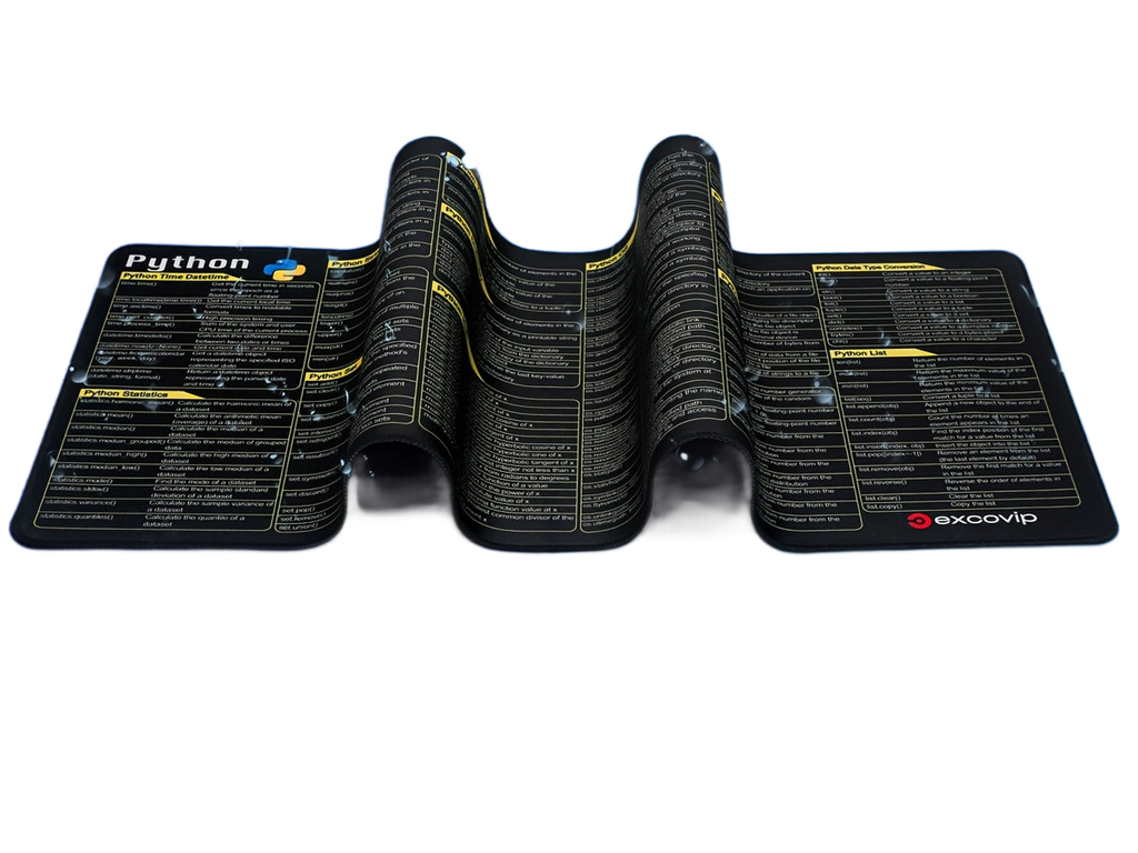 Image from EXCOVIP Python Programming Cheat Sheet Mouse Pad - Large, Washable & Non-Slip Desk Mat for Coders and Designers - Copy