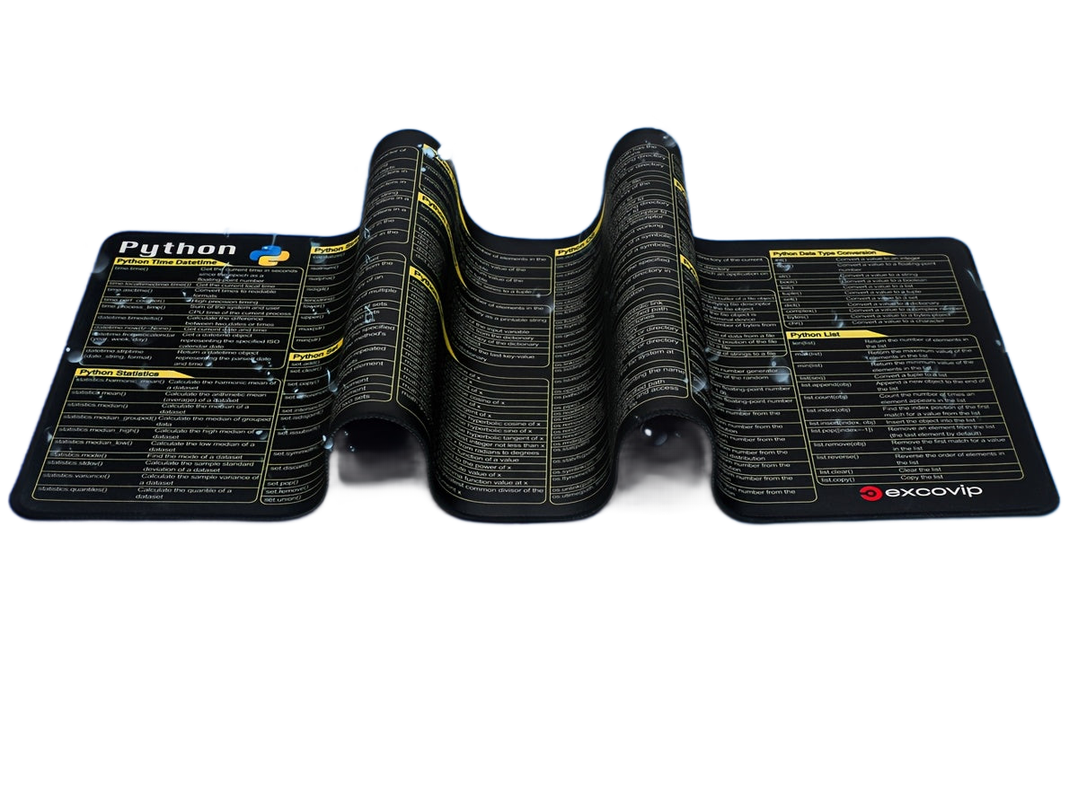 Image from EXCOVIP Python Programming Cheat Sheet Mouse Pad - Large, Washable & Non-Slip Desk Mat for Coders and Designers - Copy