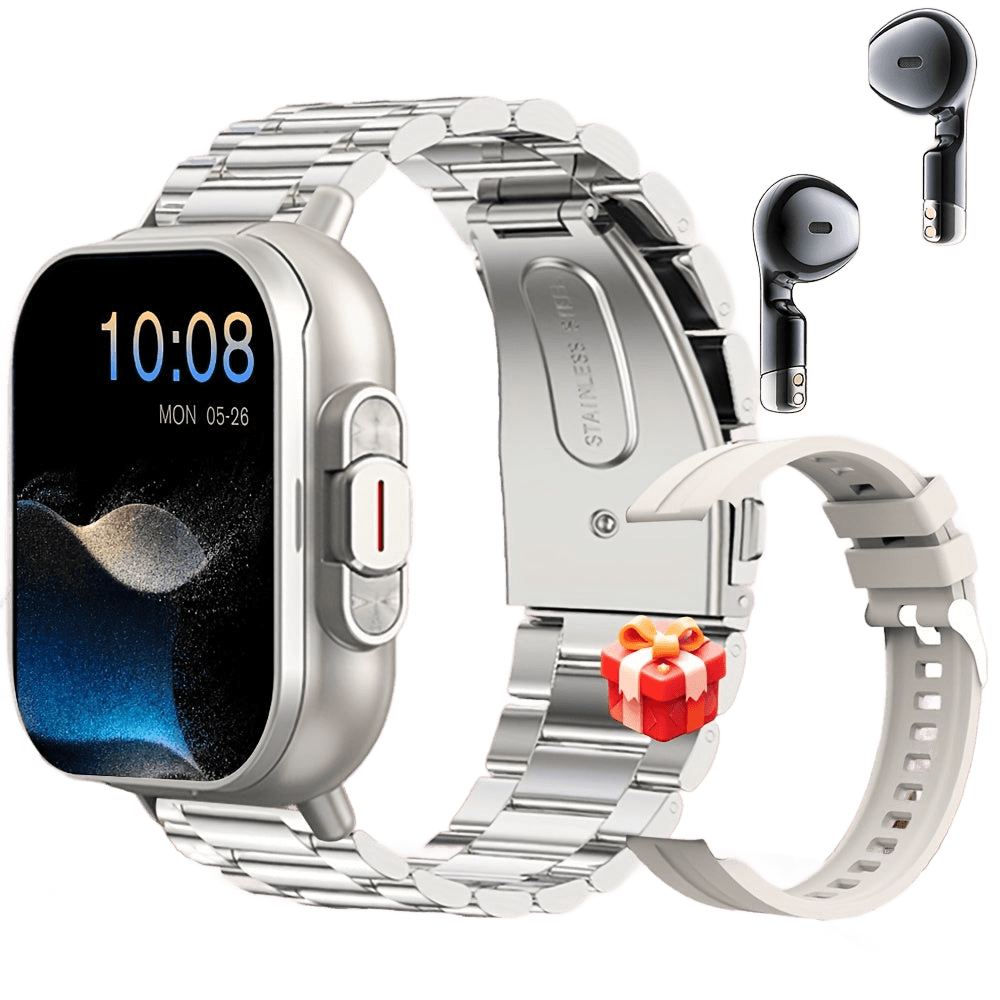 2-in-1 smart watch with Eardbuds sports fitness tracker - TKINGS