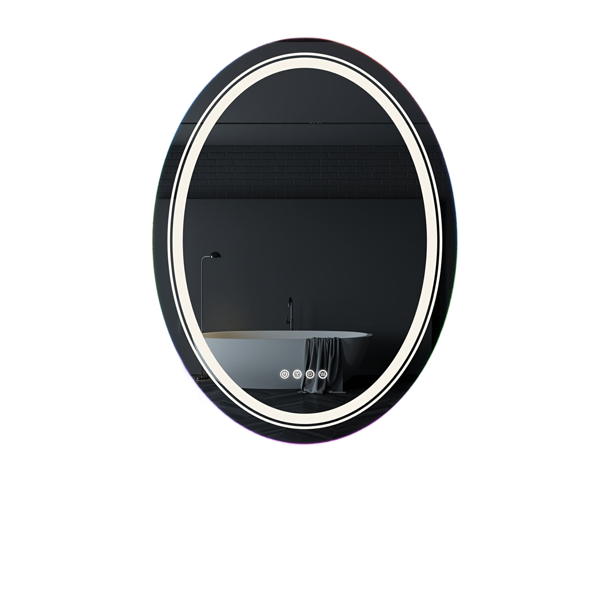 Image from HD Round Anti-fog LED Bathroom Mirror Light Adjustable Vanity Mirror with Smart Light RGB Lights - Copy