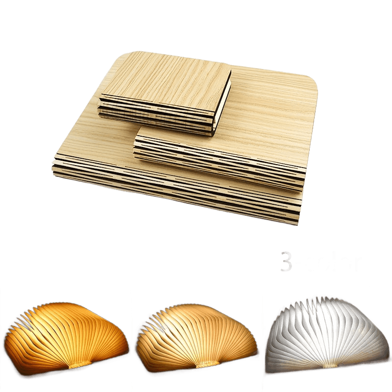 Foldable Wooden LED Desk Lamp, USB Rechargeable with Nickel Battery - TKINGS