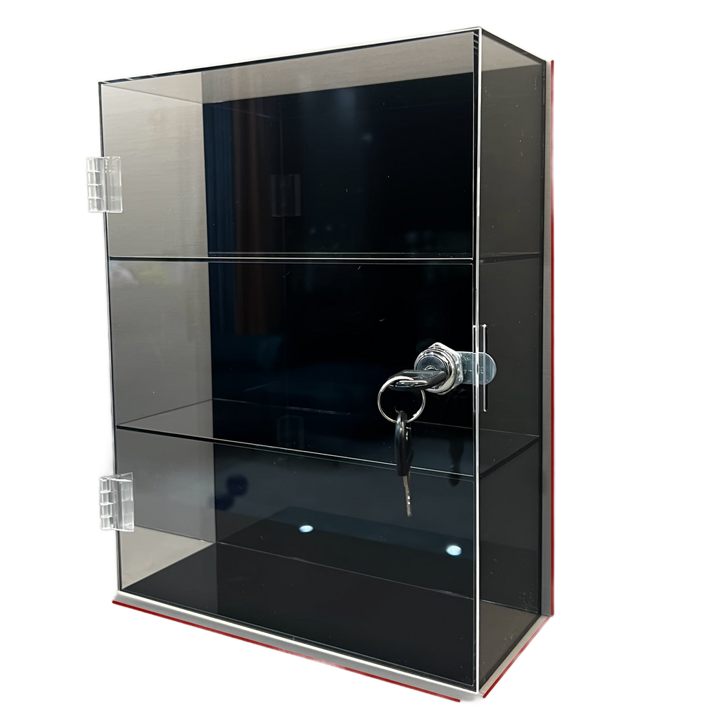 Image from All-in-one storage cabinet with lock, suitable for cosmetics, glasses, stones, lipstick, perfume; dustproof and waterproof, prevents direct contact by ren - Copy
