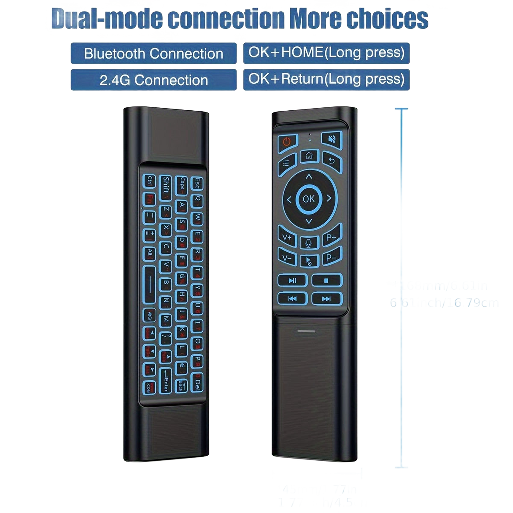 Image from 2025 Upgraded Mini M3 Tri-Mode Wireless Keyboard Remote Control Set with Wireless + 2.4G Dual Channel | Cross-Screen Multi-Device Instant Switching | Voice Control & Smart Learning Function | Compatible with PC/Android TV/Ras - Copy