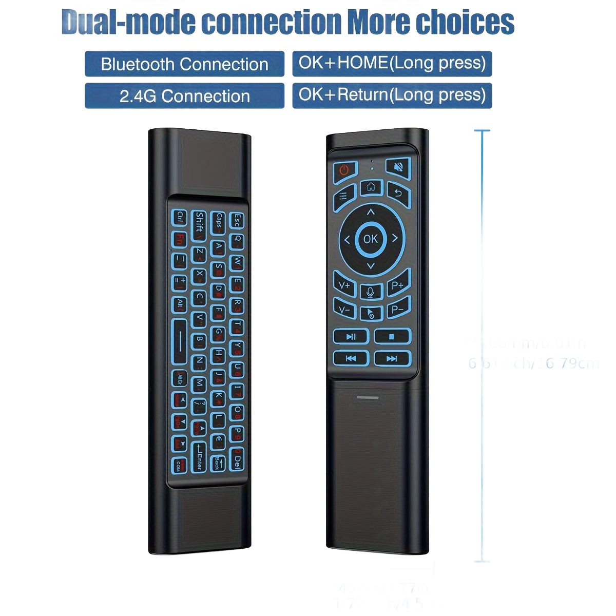 Image from 2025 Upgraded Mini M3 Tri-Mode Wireless Keyboard Remote Control Set with Wireless + 2.4G Dual Channel | Cross-Screen Multi-Device Instant Switching | Voice Control & Smart Learning Function | Compatible with PC/Android TV/Ras - Copy