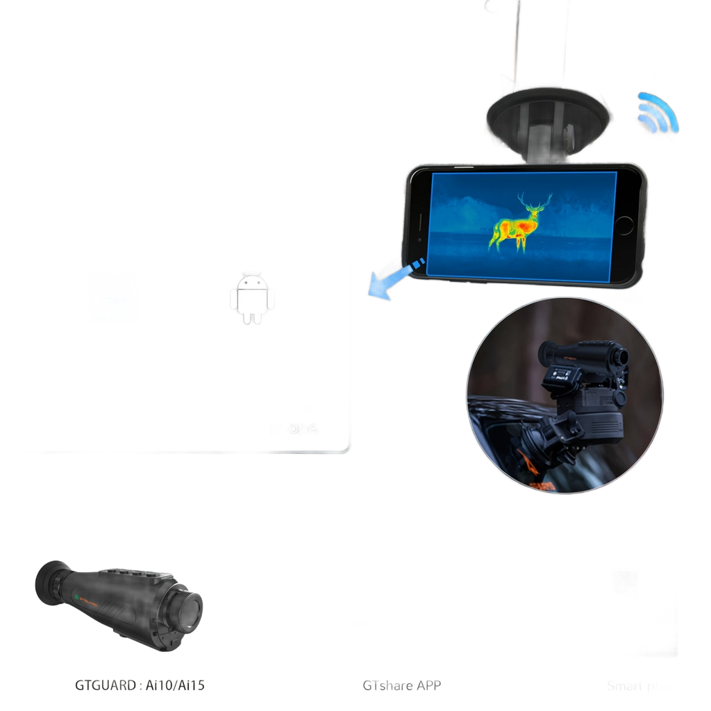 Image from GTGUARD Thermal Monocular 384x288 AI Super-Resolution HD Night Vision Thermal Imaging with 3.63cm AMOLED Screen, 8X Zoom, type C, Multiple Scene Modes for Hunting Travel Outdoor Camping Pet ( AI15) - Copy