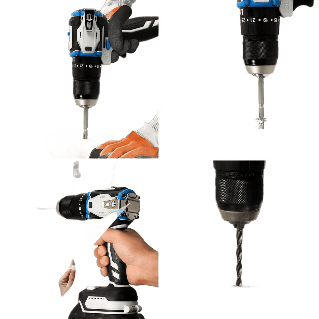 21V Brushless Cordless Drill Set Electric Screwdriver 25 + 1 - TKINGS