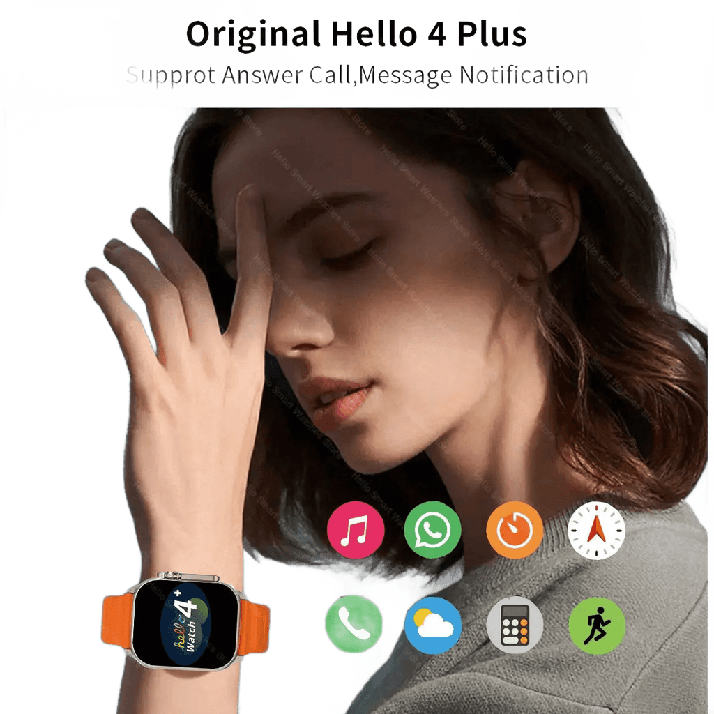 Hello Watch 4 Plus Ultra 2 Smartwatch 49mm 4G ROM NFC GPT - TKINGS