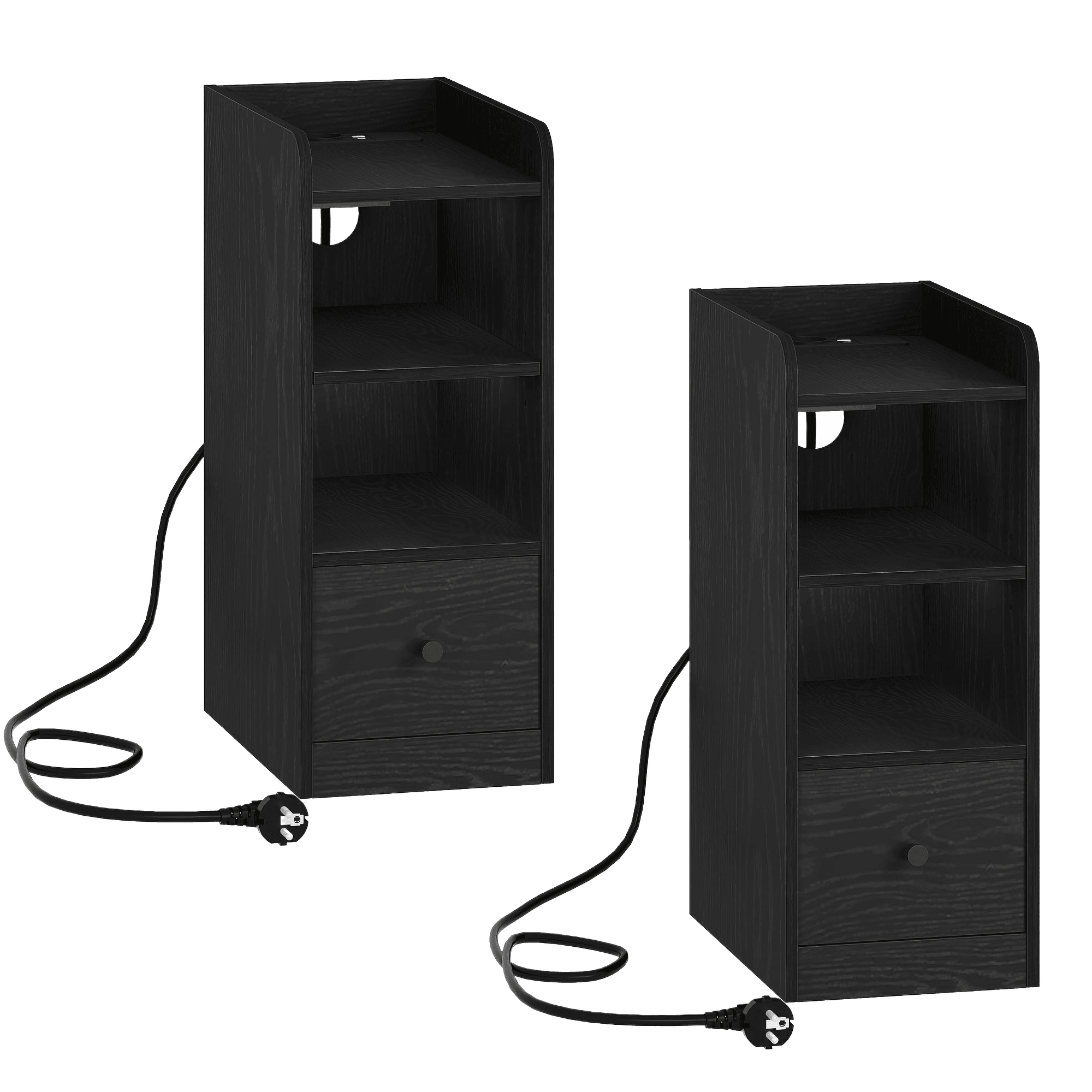 Bedside Table Set Of 2 With Charging Station, USB & Type C - TKINGS