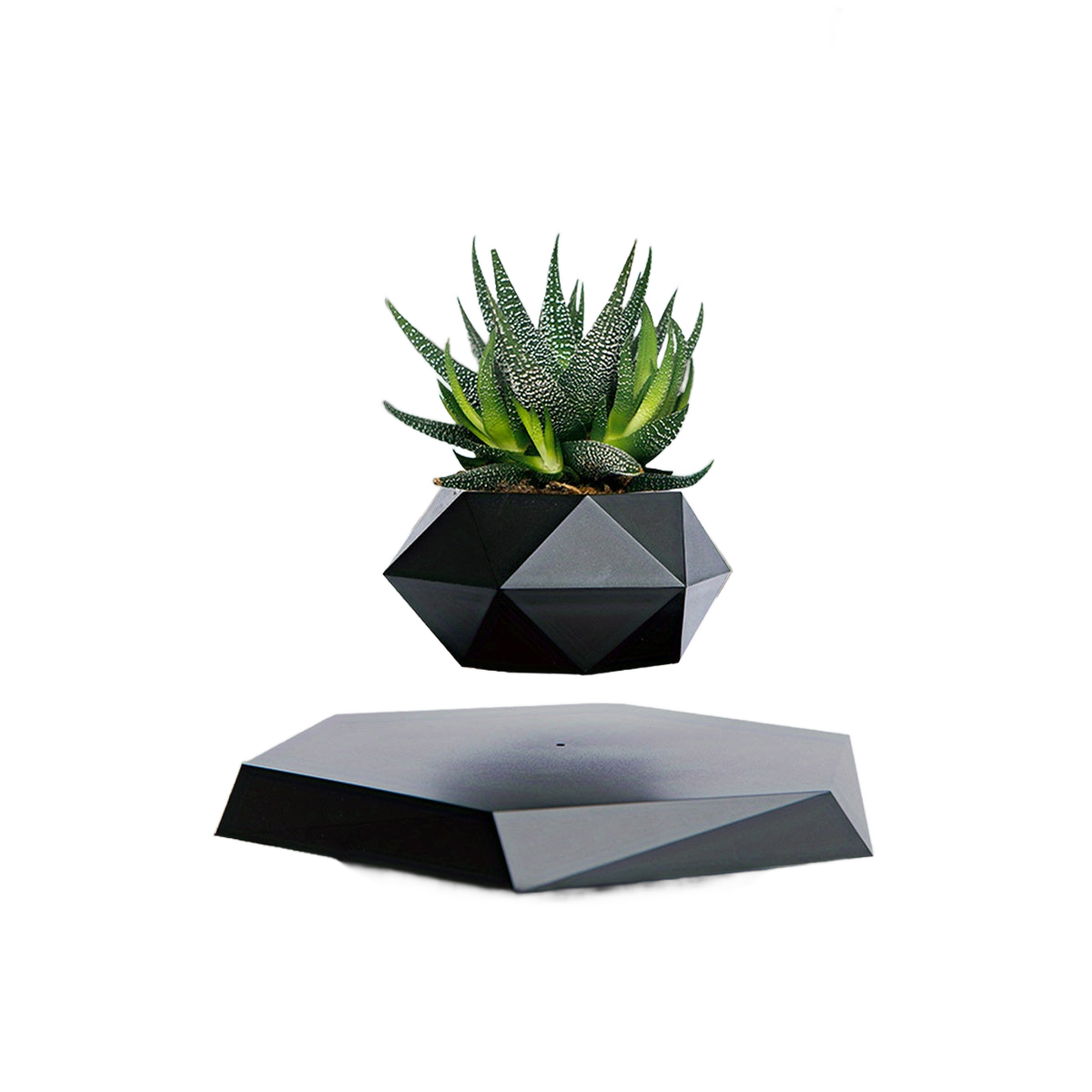 Image from 1pc, Magnetic Levitating Mini Rotating Flower Pot, New Magic Black Floating Plant Pot, Creative Pots For Office Desktop Balcony Home Garden Indoor Statue Decorations Ornaments - Copy