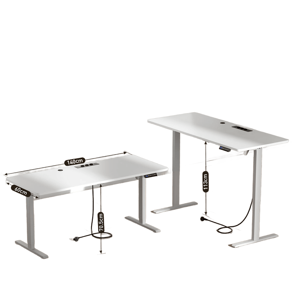Electric Desk With Adjustable Height, USB Charging Port, And Power Outlet - TKINGS