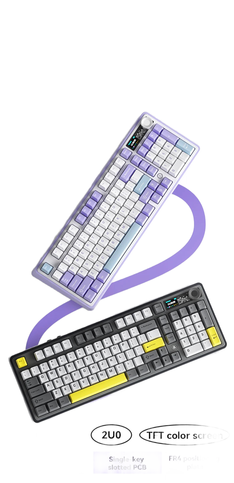 Image from AJAZZ AK980 Mechanical Gaming keyboard, 2.9cm TFT Screen, Volume Knob, 98-Key Gasket Structure, RGB Lighting, Hot-Swappable PR4 - Copy