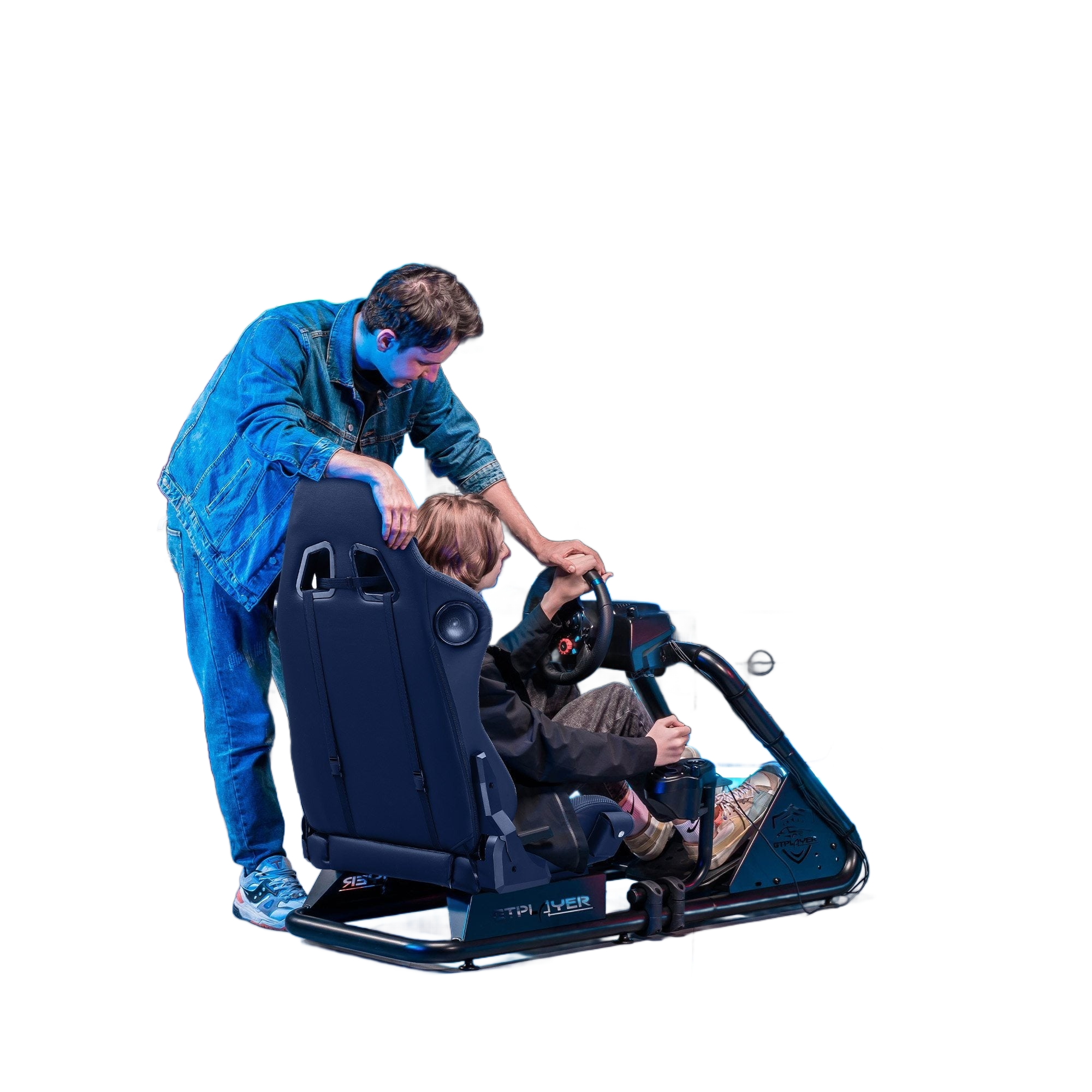 Image from Driving Simulator Cockpit, Racing Steering Wheel and Pedal Structure, Automotive Simulation Platform - Copy