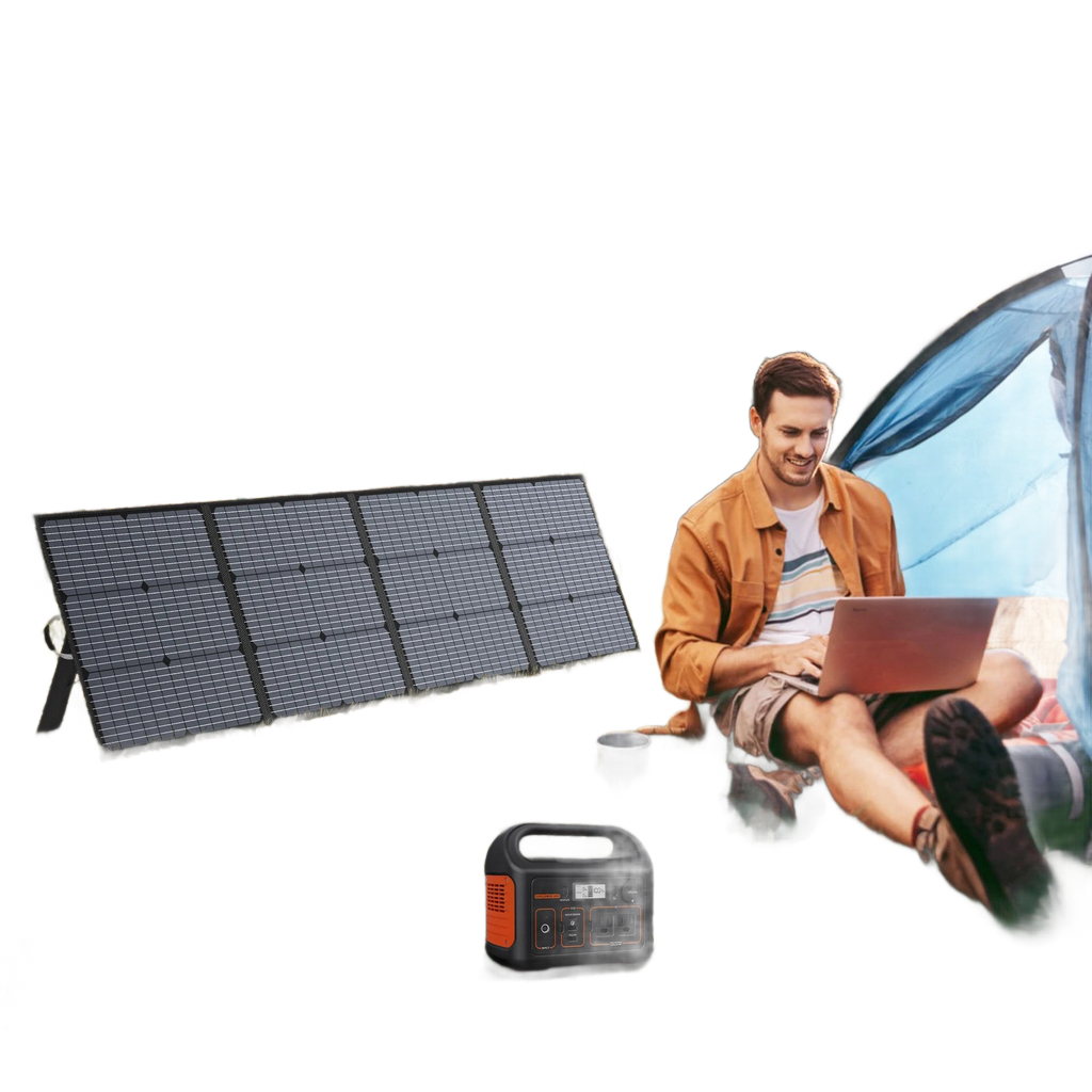 Image from MHPOWOS Portable Solar Charger 40V 220W Foldable Solar Panel Kit for Jackery Bluetti Ecoflow Power stations RV Camping Patio - Copy