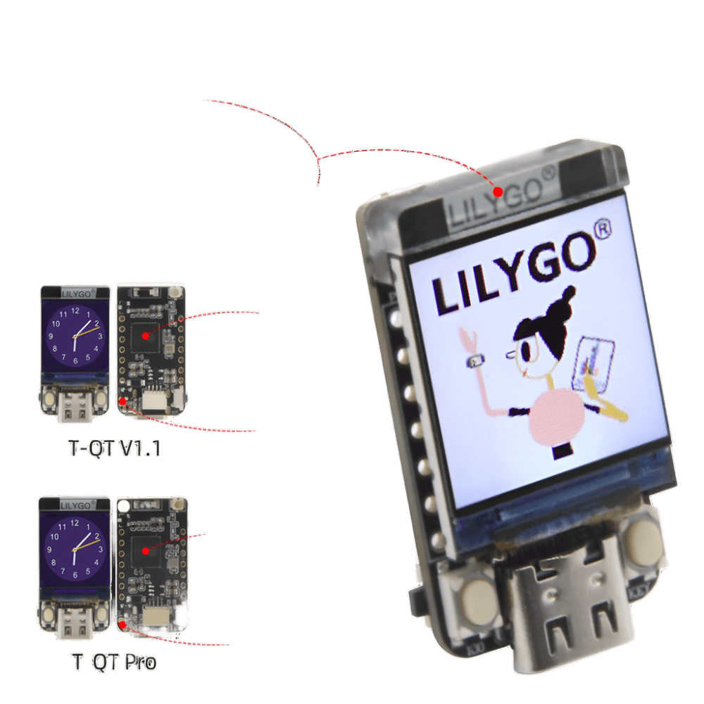 LILYGO® T-QT Pro ESP32-S3 GC9107 0.85 Inch LCD - TKINGS