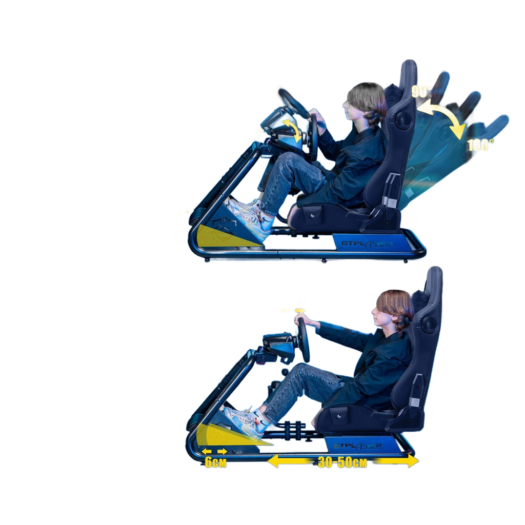 Image from Driving Simulator Cockpit, Racing Steering Wheel and Pedal Structure, Automotive Simulation Platform - Copy