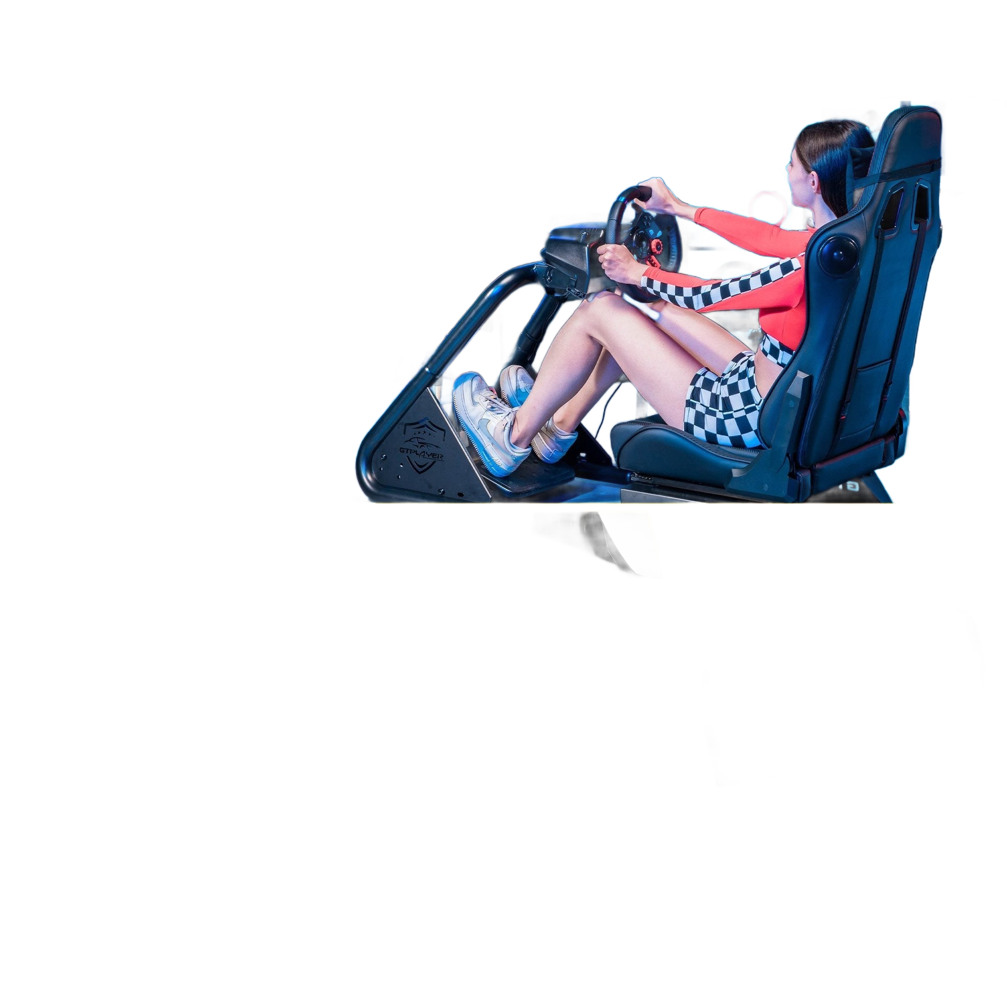 Image from Driving Simulator Cockpit, Racing Steering Wheel and Pedal Structure, Automotive Simulation Platform - Copy