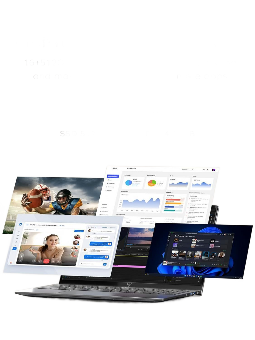 Image from Laptop Computer with AMD Ryzen 5 7430U Processor 6C/12T AMD Radeon Graphics16GB DDR4 512GB NVMe SSD 15.6"Full HD IPS Display Wi-Fi 6 Type-C Full Feature Webcam - Copy