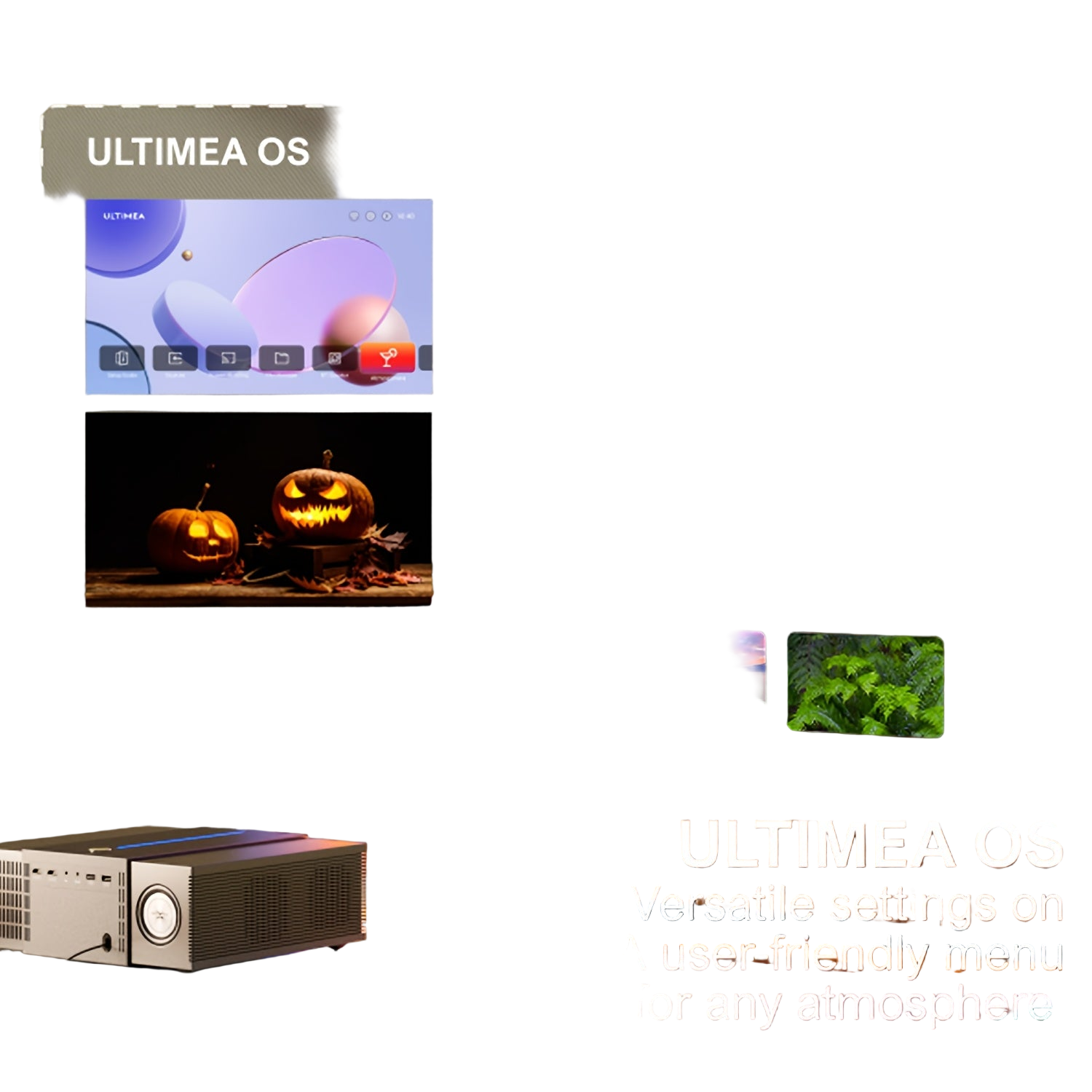 Image from ULTIMEA 4K Decoding Projector, Native 1080P, 700/900 ANSI, Auto Focus & Obstacle Avoidance, 6D Keystone, HDR10, WiFi Wireless, Home Cinema Smart Projector - Copy