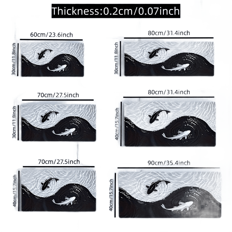 Gaming Mouse Pad Waterproof Koi Fish & Tai Chi Design - TKINGS