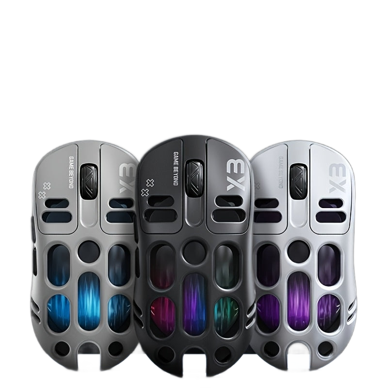 Image from T-WOLF Wolf X3 Gaming Mouse - Wireless 3-in-1 Wireless, RGB Lights, Dual-Color Scheme, High-Resolution Sensor, USB & Type-C Charging, Durable Plastic for PC Gaming & Typing, Sleek Design, Rechargeable Battery - Copy