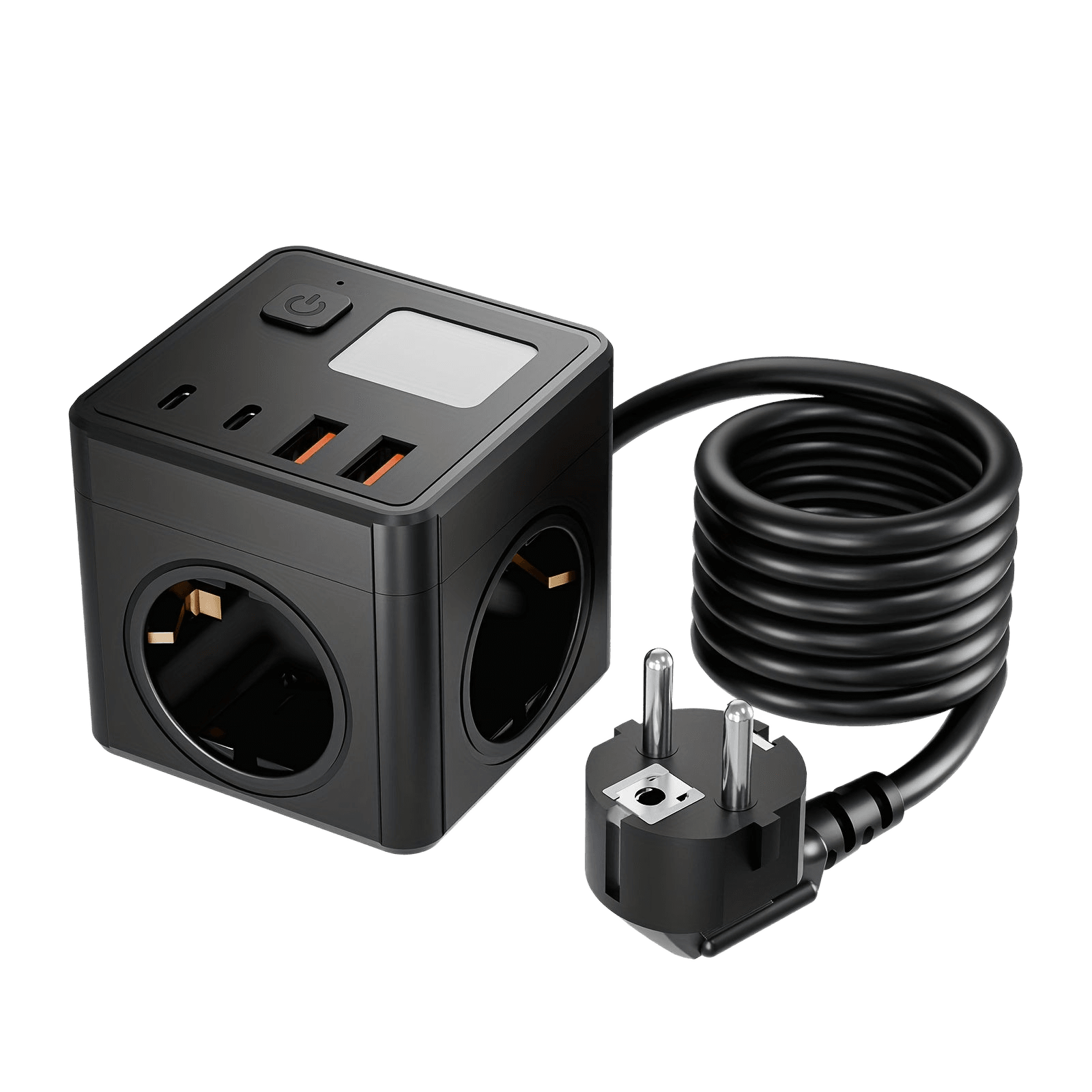 One 8-in-1 EU Power Strip with Extension Cord, 3 AC Outlets & 2 USB - TKINGS